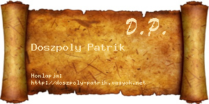 Doszpoly Patrik névjegykártya