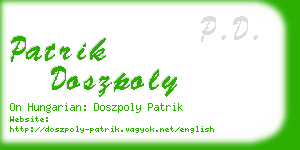 patrik doszpoly business card